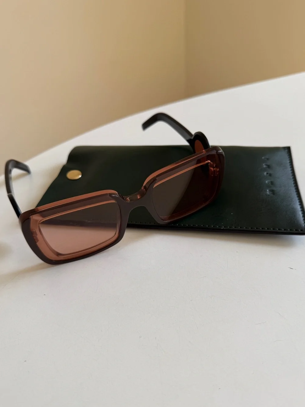 MARNI Oversized Square Frame Sunglasses with Pink Tint